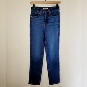 Madewell Stovepipe Jeans Womens 24 Medium Dark Wash Denim Straight Classic Class